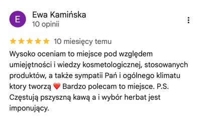 Opinie klientów salonu Vanillia Gdańsk - zadowolone klientki - opinia 4
