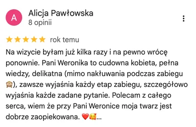 Opinie klientów salonu Vanillia Gdańsk - zadowolone klientki - opinia 5